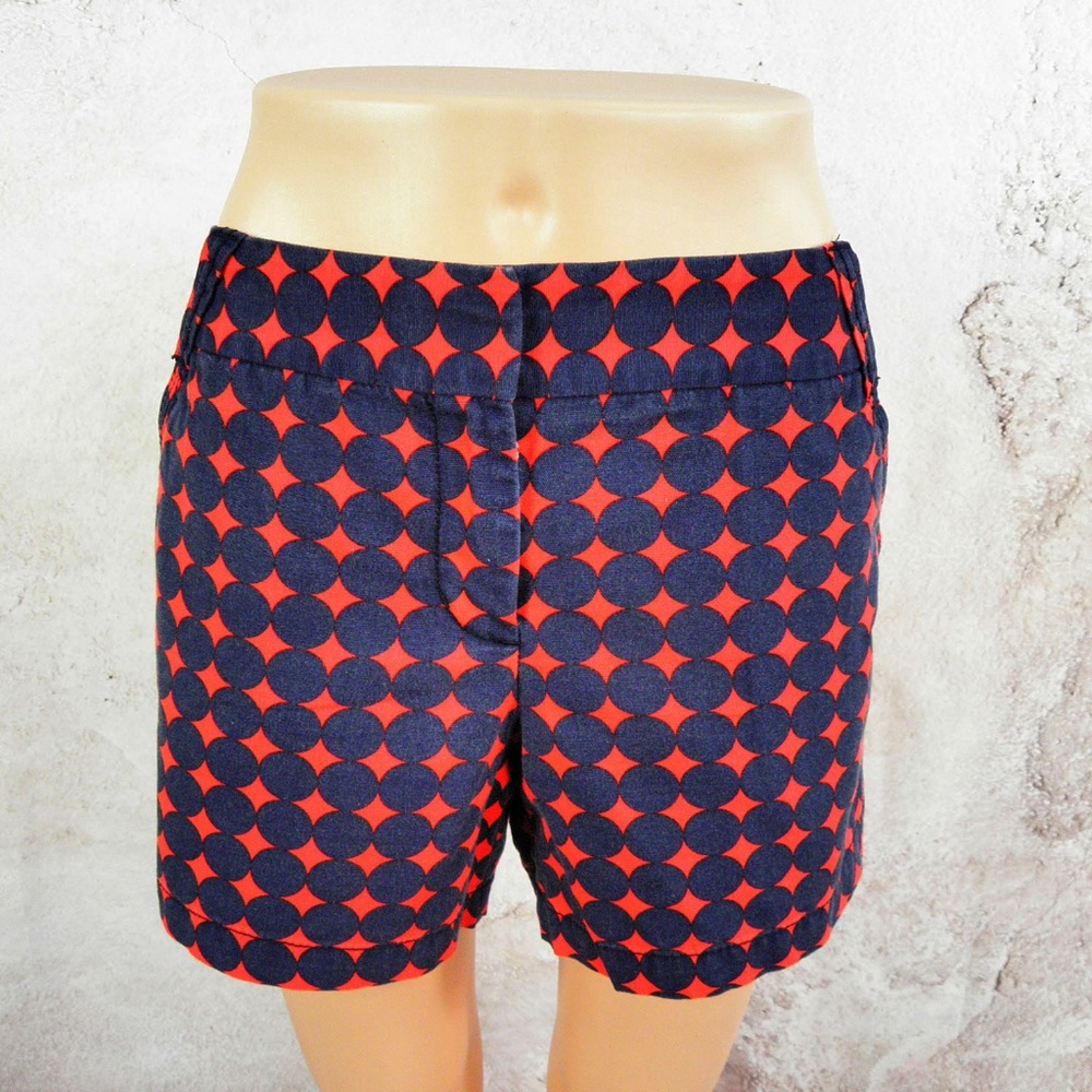 J. Crew City Fit Shorts Circle Print Chino Style
